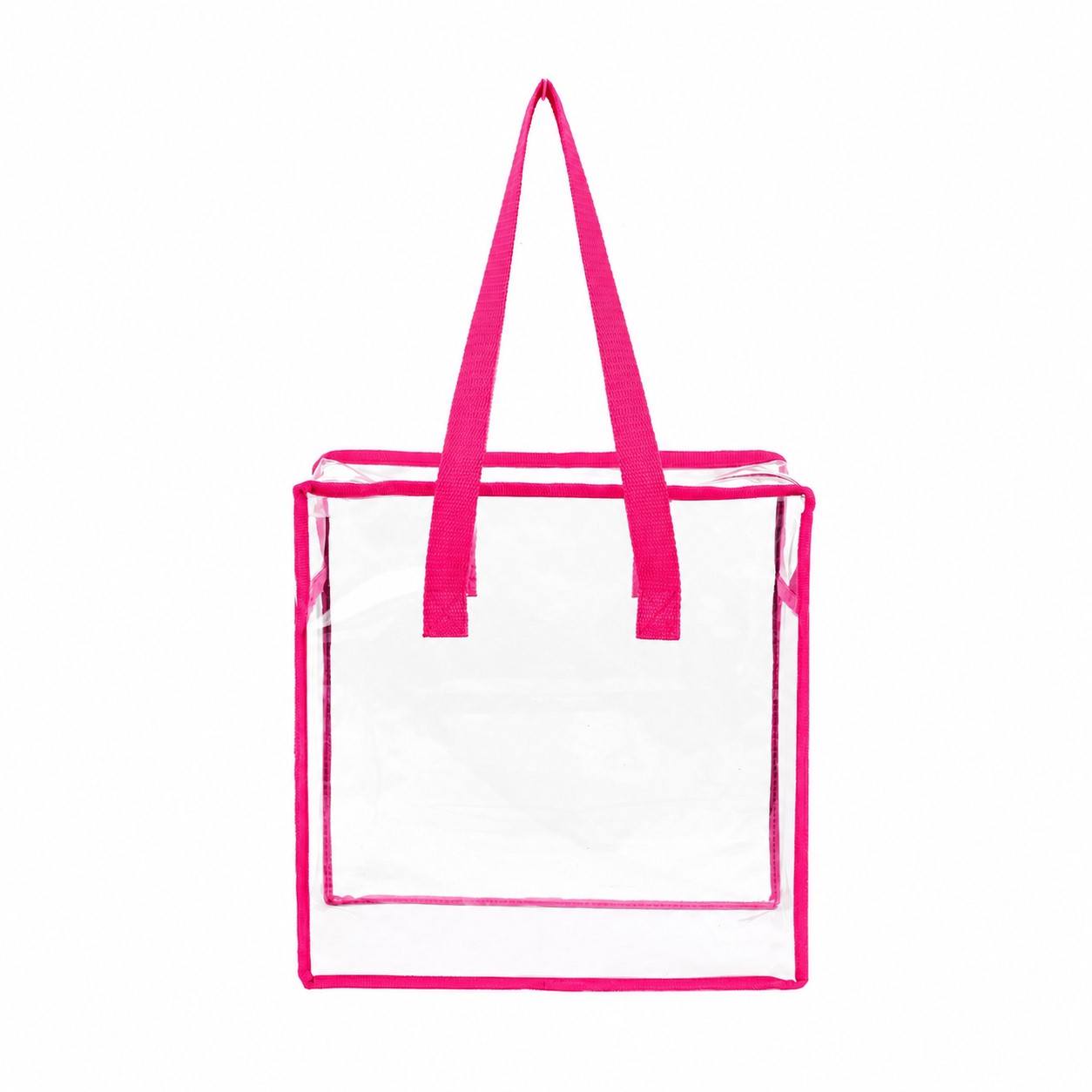 PVC Zippered Storage Tote Bag — Fuchsia Pink