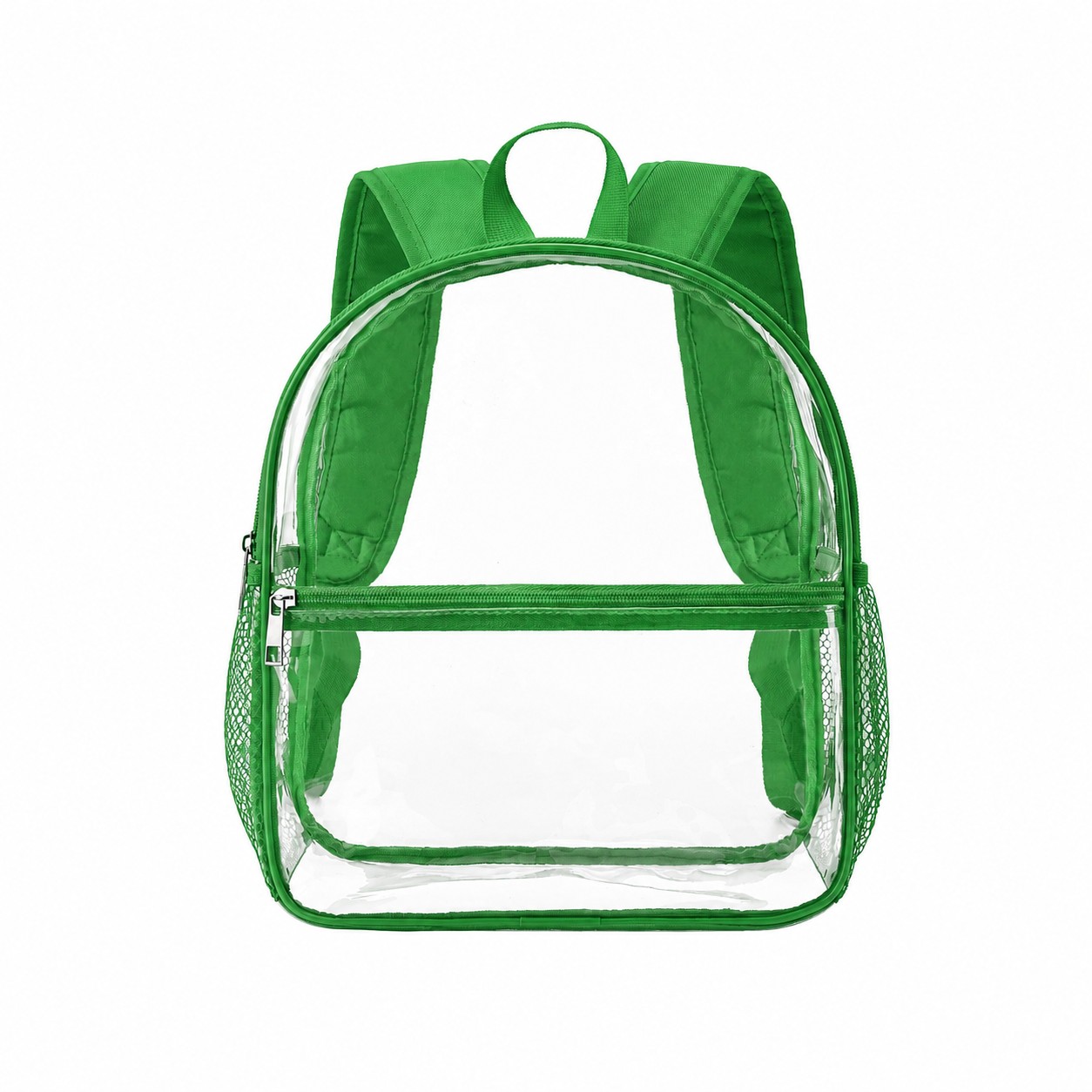 Wide Strap Clear Backpack — Green