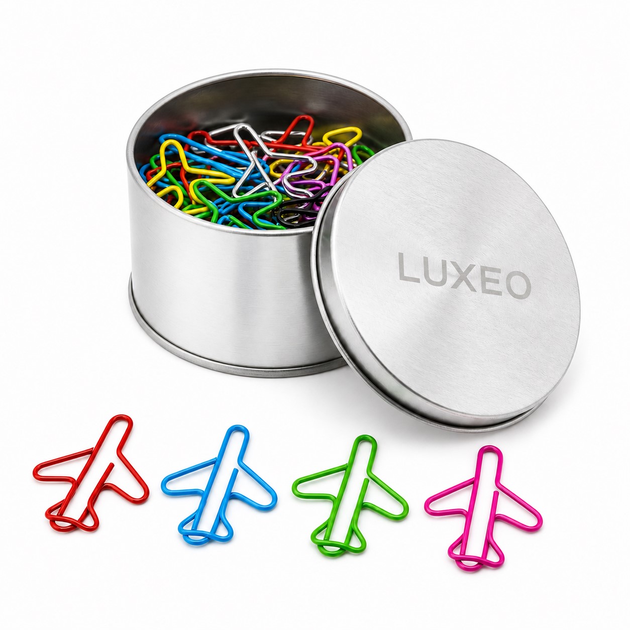 Airplane Metal Paper Clip Set With Tin