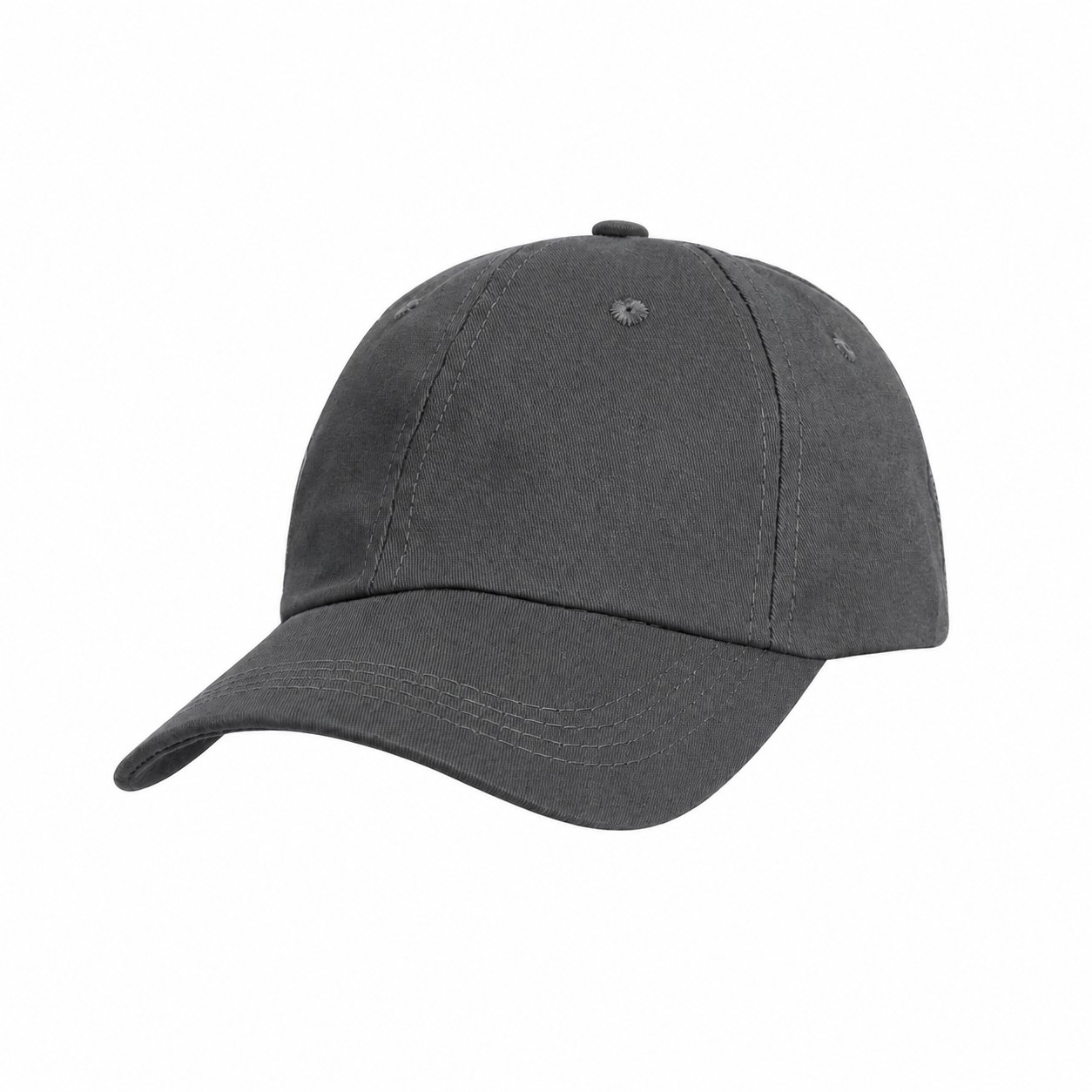 Low-Profile Fit Cotton Twill Front Cap — Dark Gray