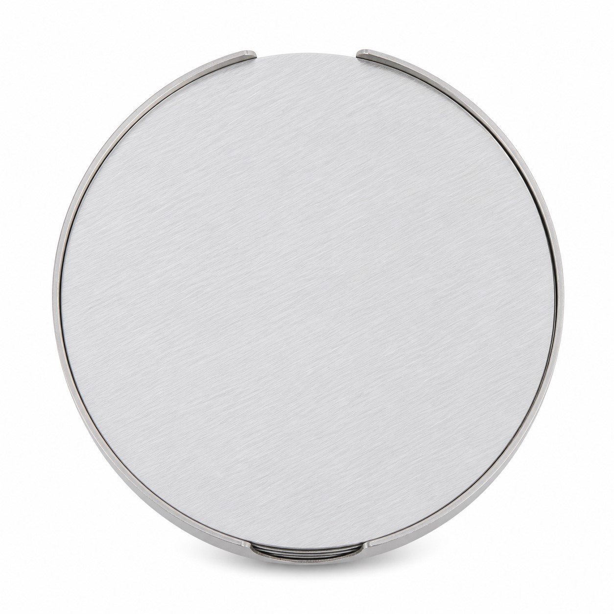 Round Stainless Steel Coaster Set With Holder — view 2