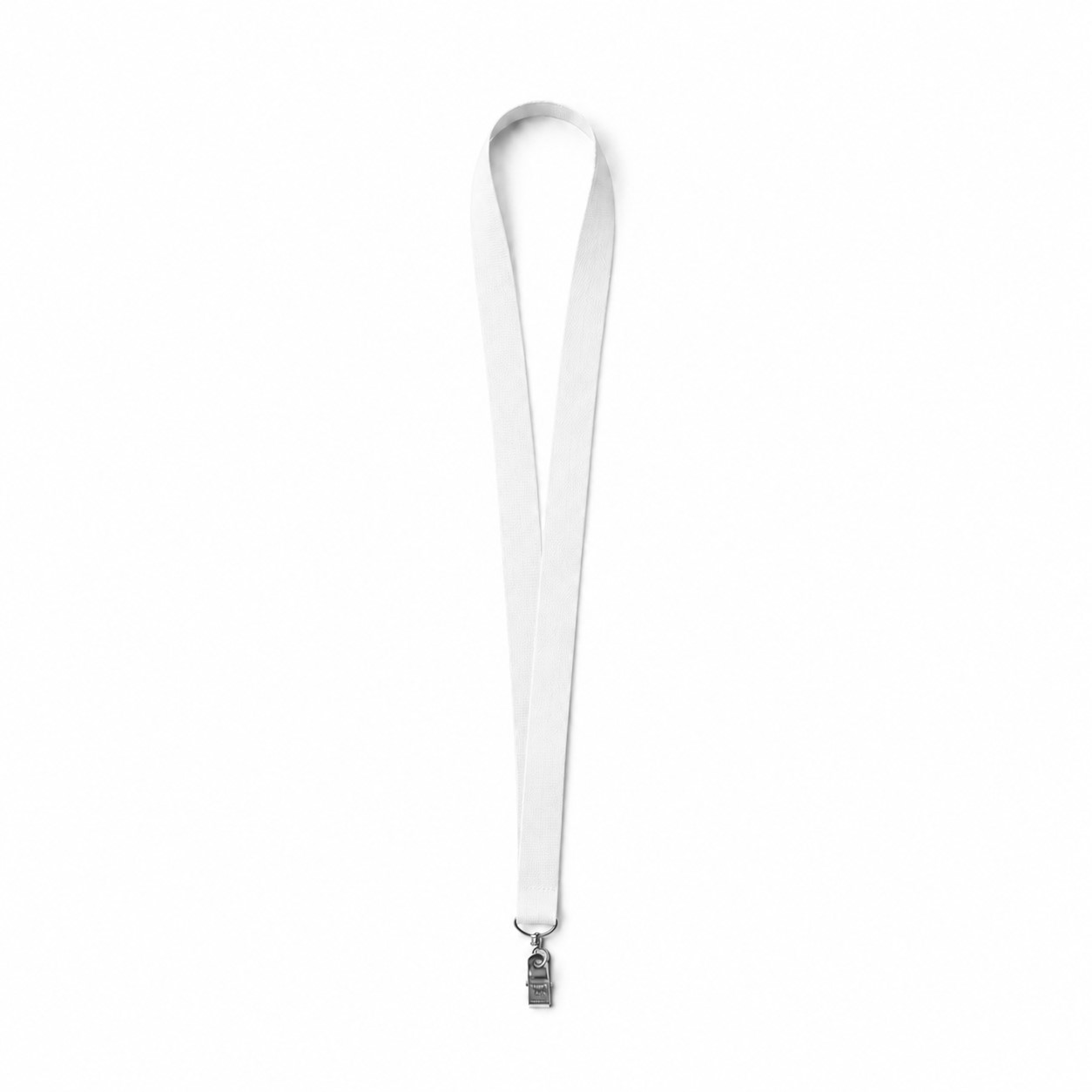 Laminated PVC Card Lanyard Set — White