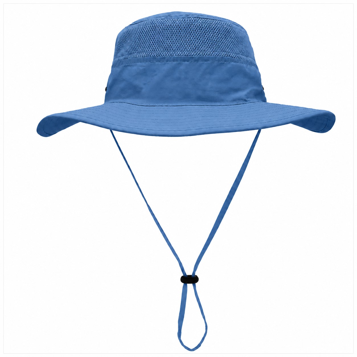 Polyester Wide Brim Safari Hat — Blue
