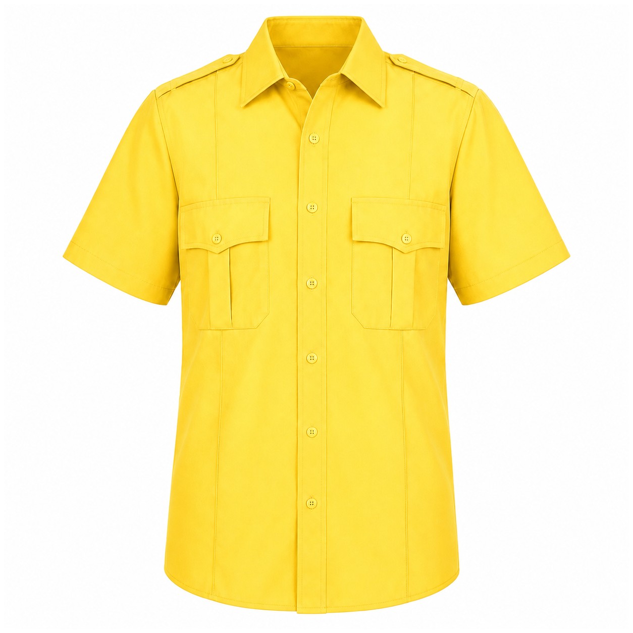 Short Sleeve Button-Front Uniform Shirt — view 17
