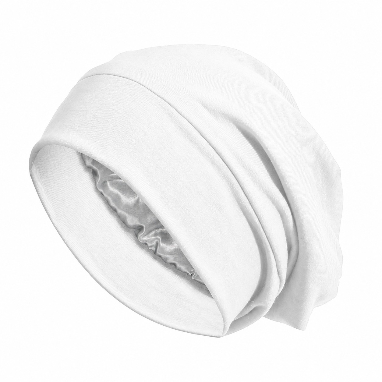 Polyester Soft Lining Sleep Bonnet — White