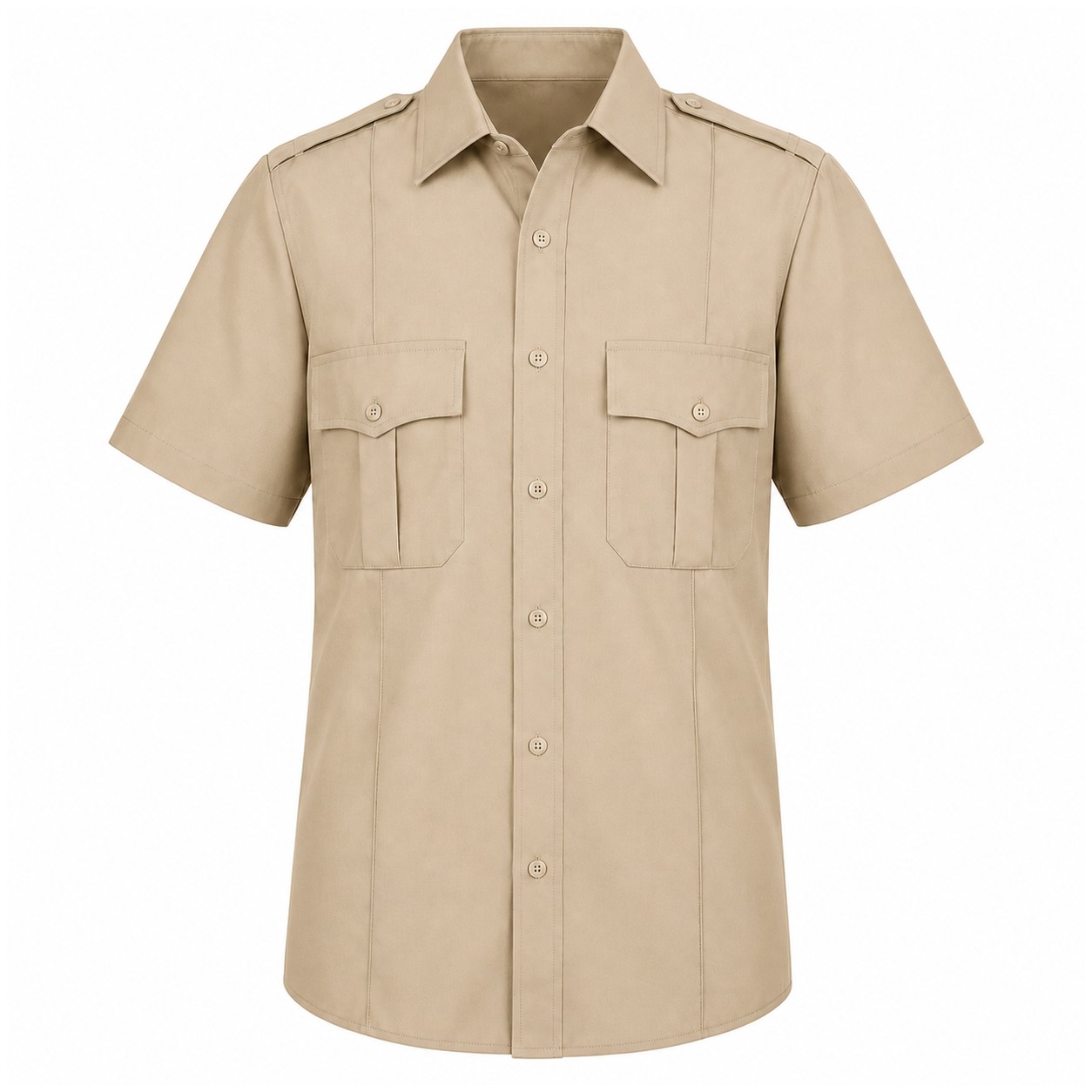 Short Sleeve Button-Front Uniform Shirt — view 15