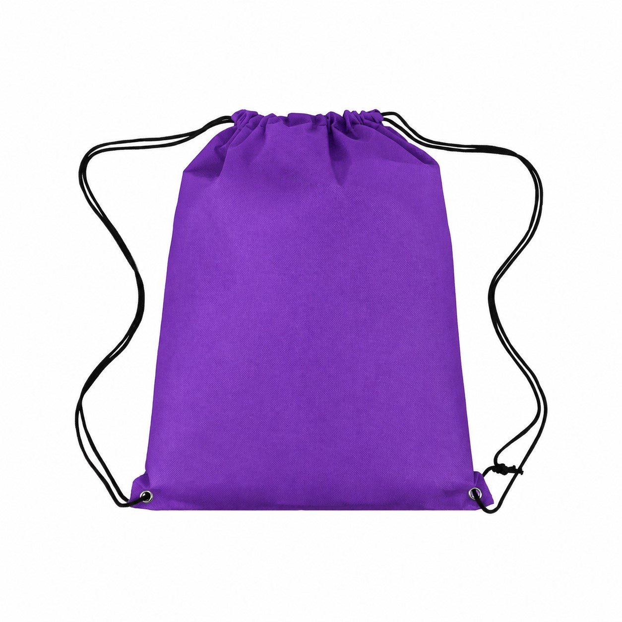 Non-Woven Drawstring Backpack With Metal Grommets — Purple