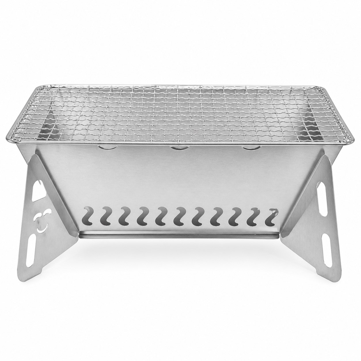 Compact Folding Stainless Steel Charcoal Grill — view 2