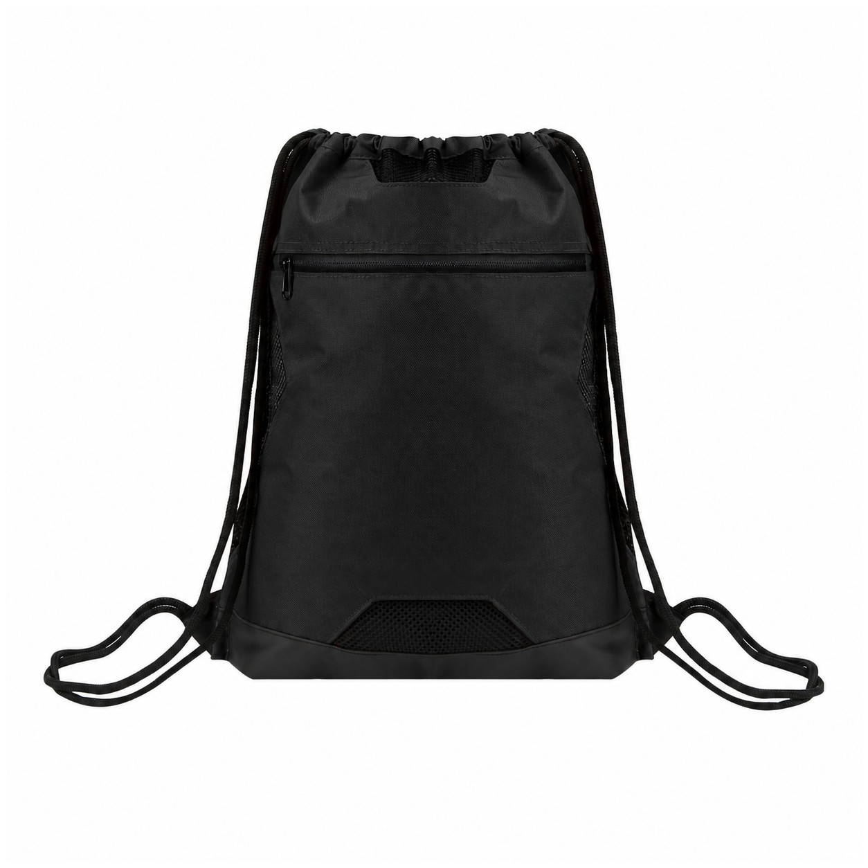 PU Bottom Drawstring Sport Sack — Black