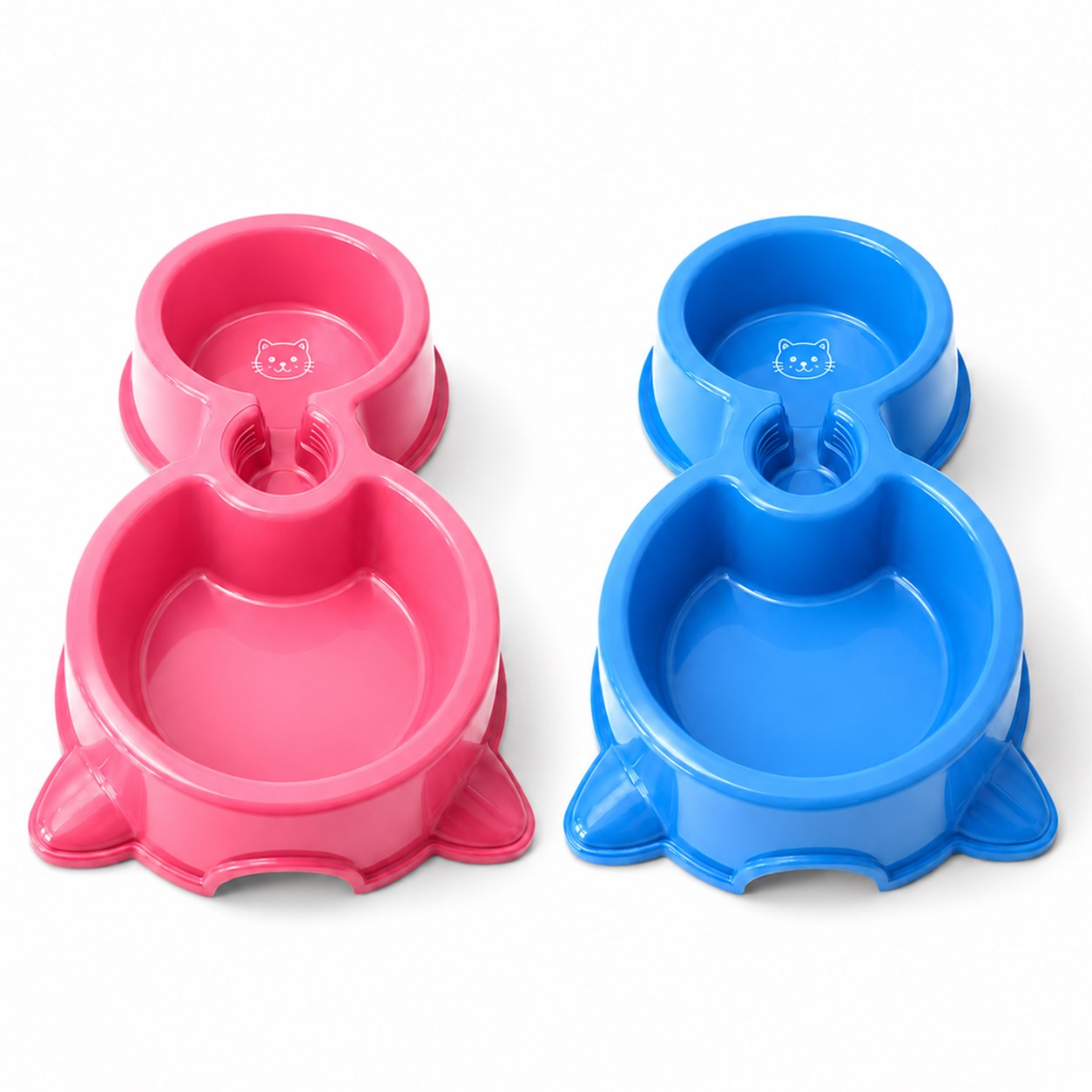 Connected Polypropylene Double Pet Feeding Bowl