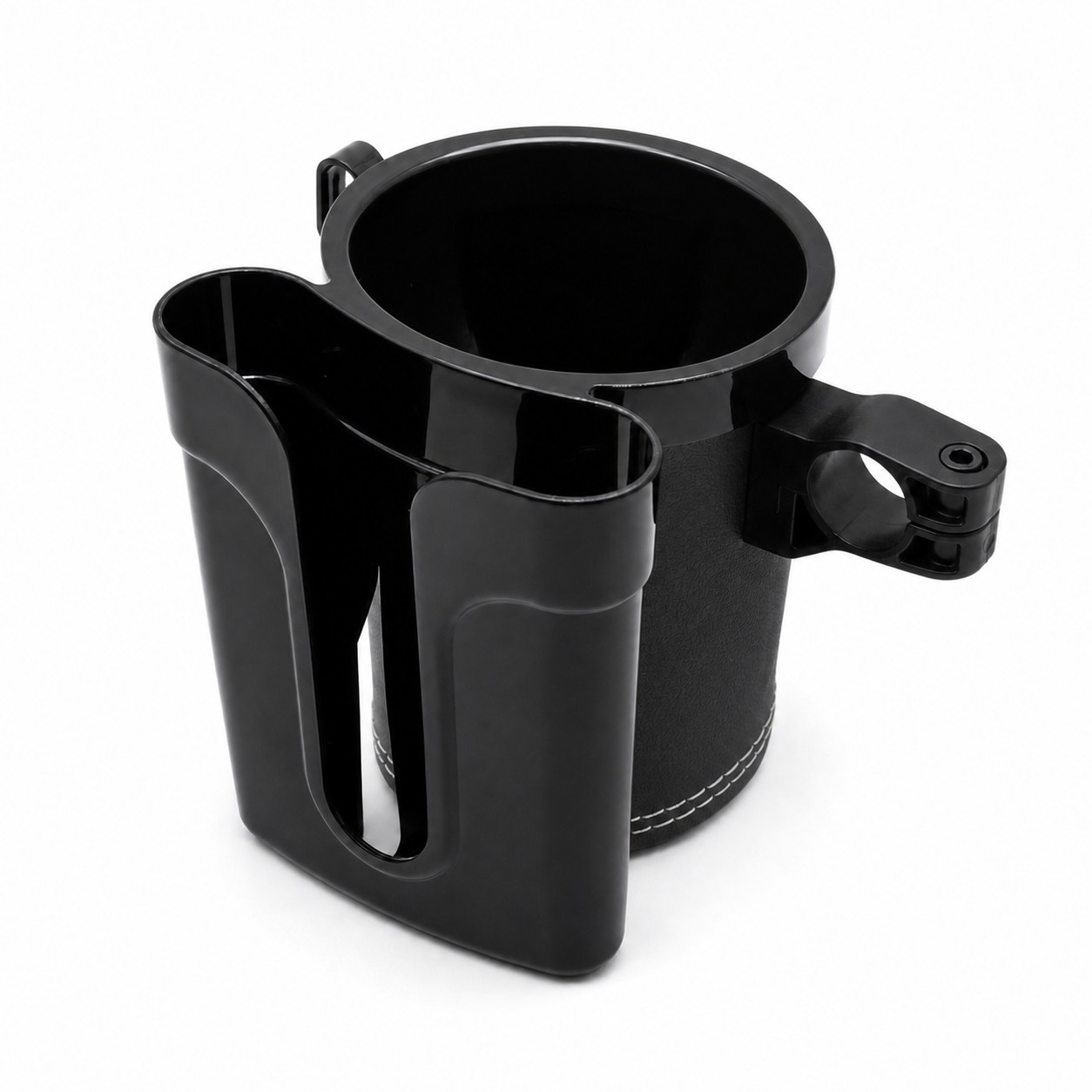 Bike Cup Holder With Phone Compartment — Black