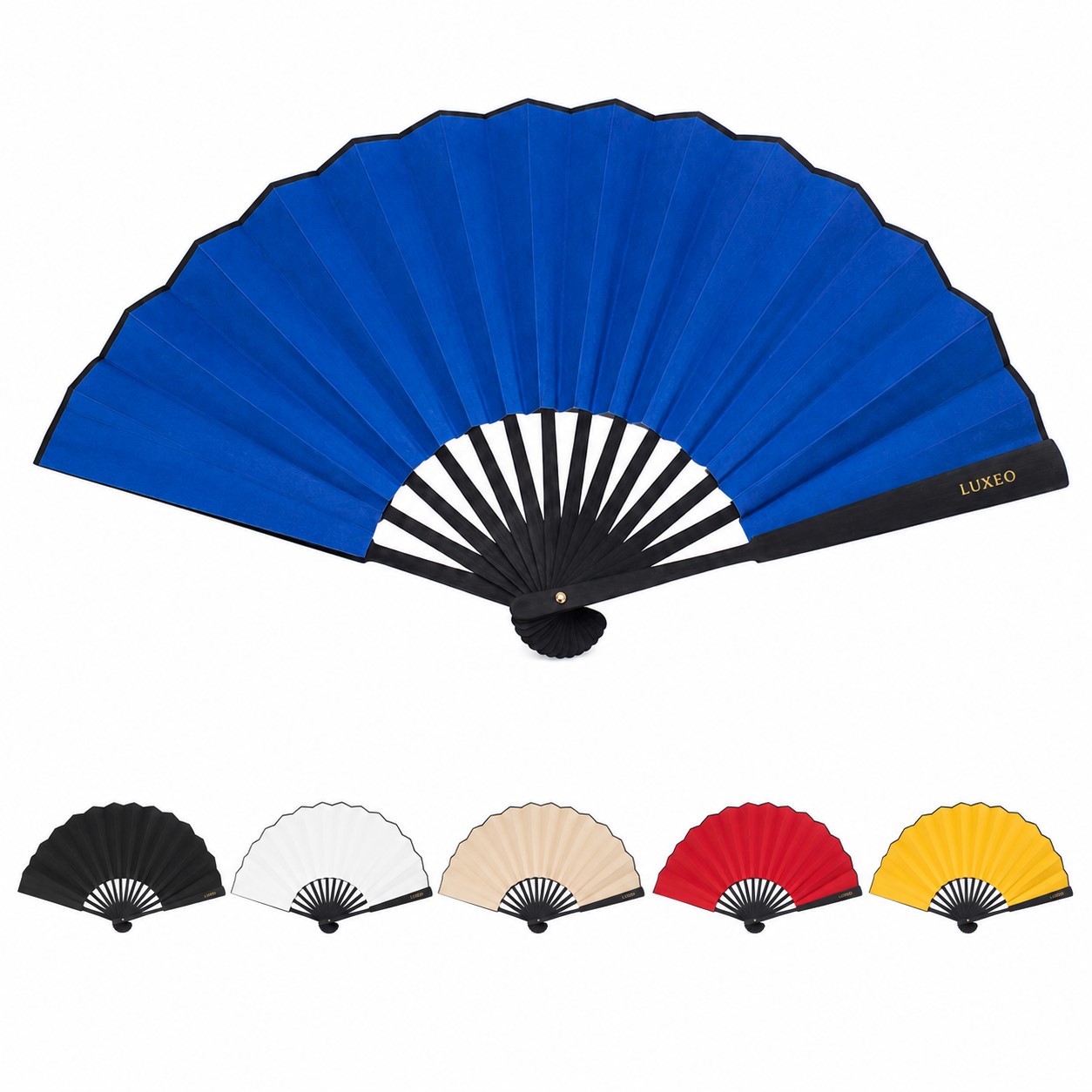 Silk Folding Hand Fan With Wood Ribs