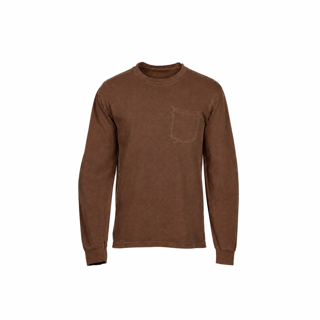 Ringspun Cotton Pocket Long Sleeve Shirt — Brown