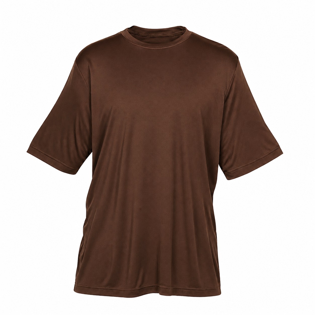 Polyester Performance Crewneck Tee — Brown