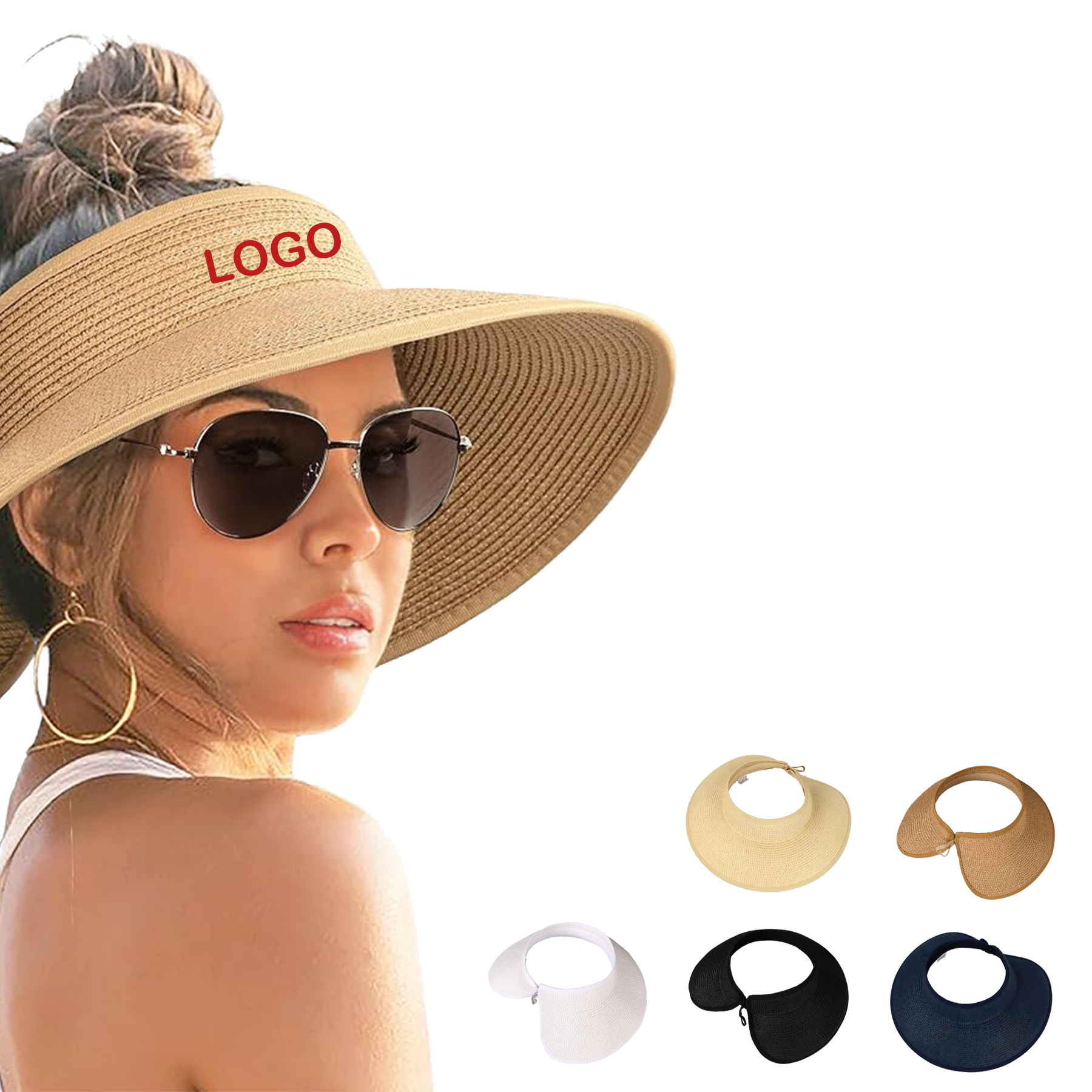Foldable Straw Open Top Sun Hat