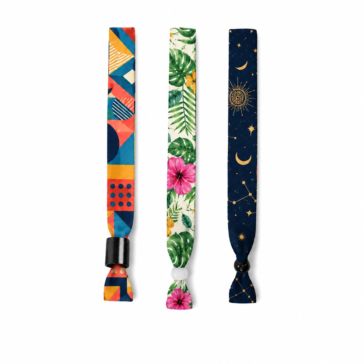 Adjustable Polyester Ribbon Wristband