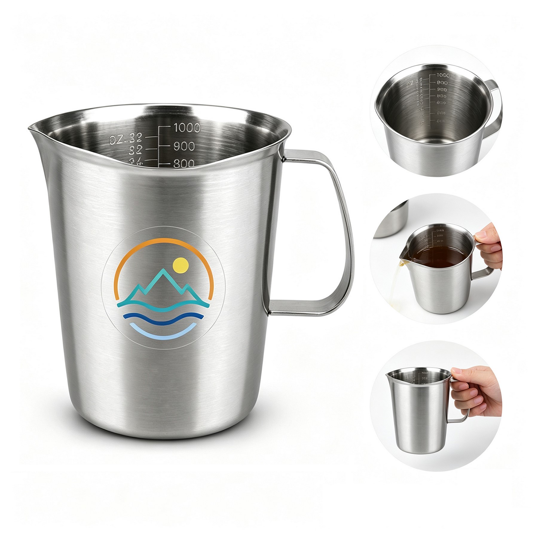 32 Oz Stainless Steel Measuring Pitcher