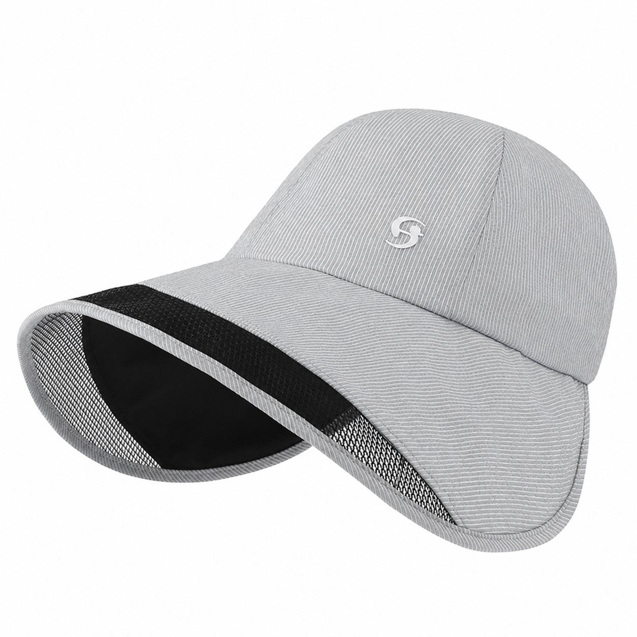 Polyester Foldable Fisherman Shade Hat — Light Gray