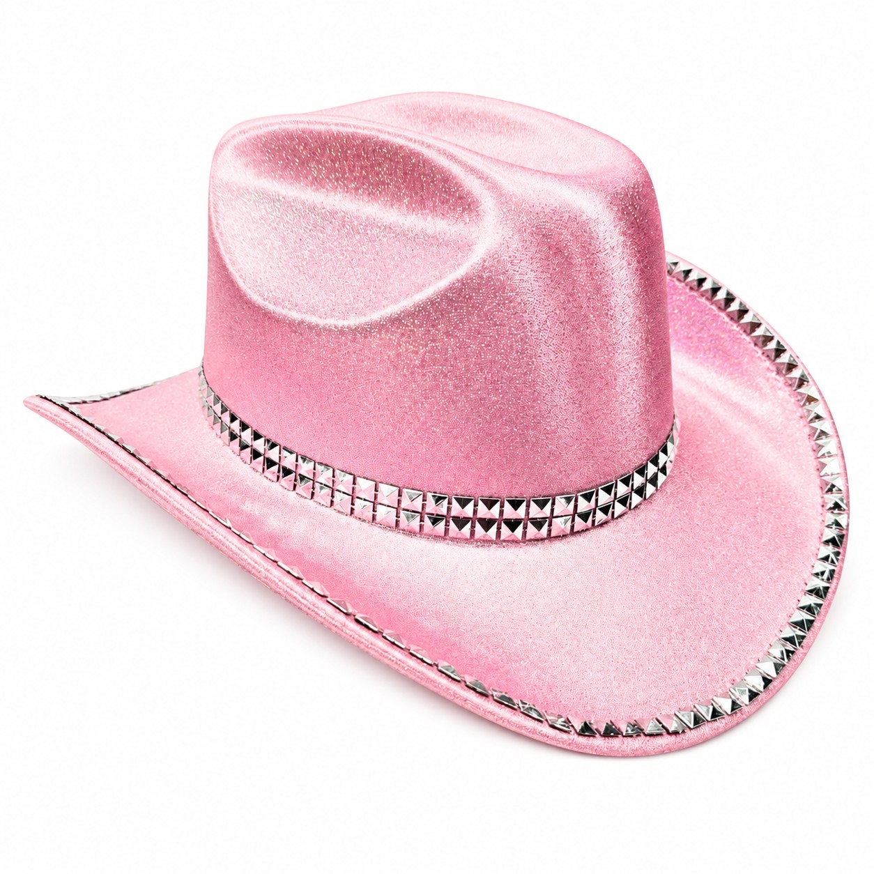 Pink Polyester Wide Brim Cowgirl Hat — view 2