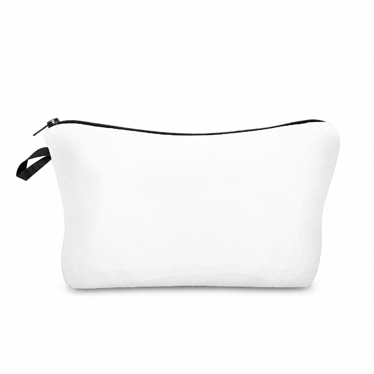 Polyester Cosmetic Travel Zipper Pouch — White