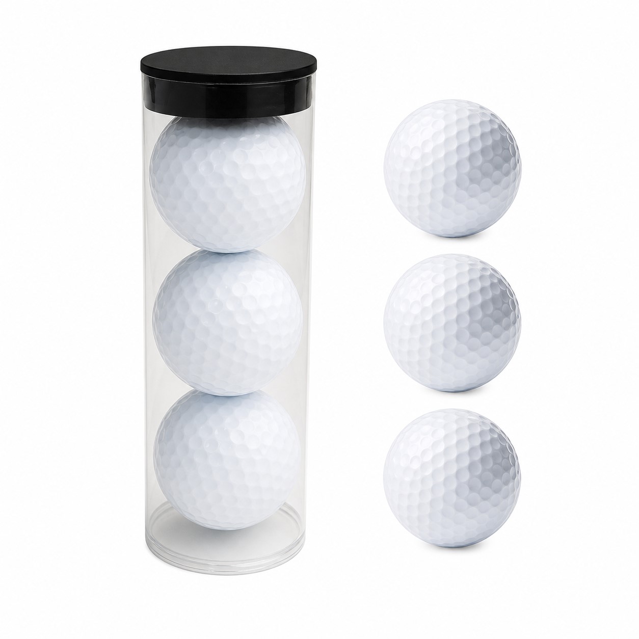 Clear Tube Three Golf Ball Set — view 2