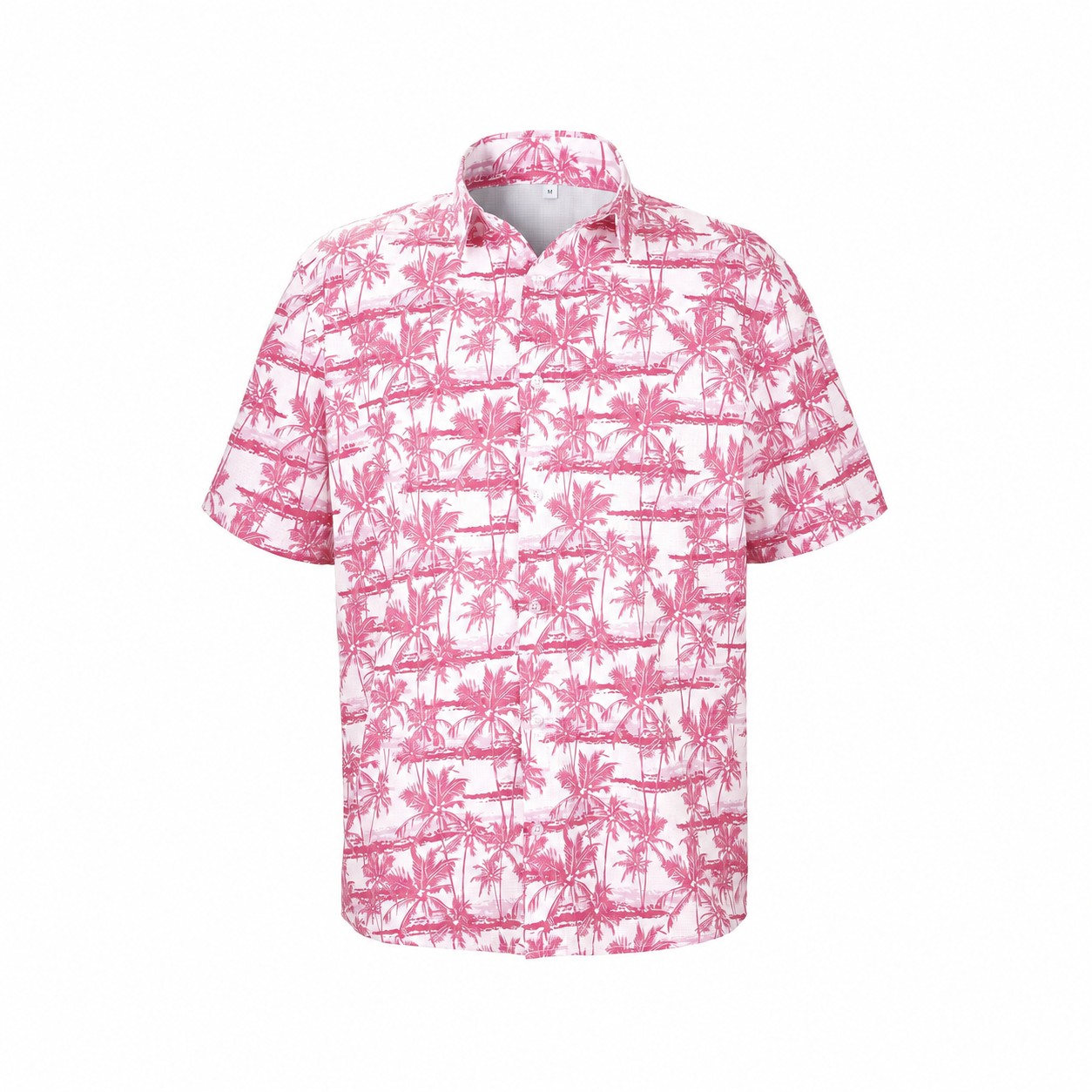 Breathable Polyester Mesh Hawaiian Shirt — Pink