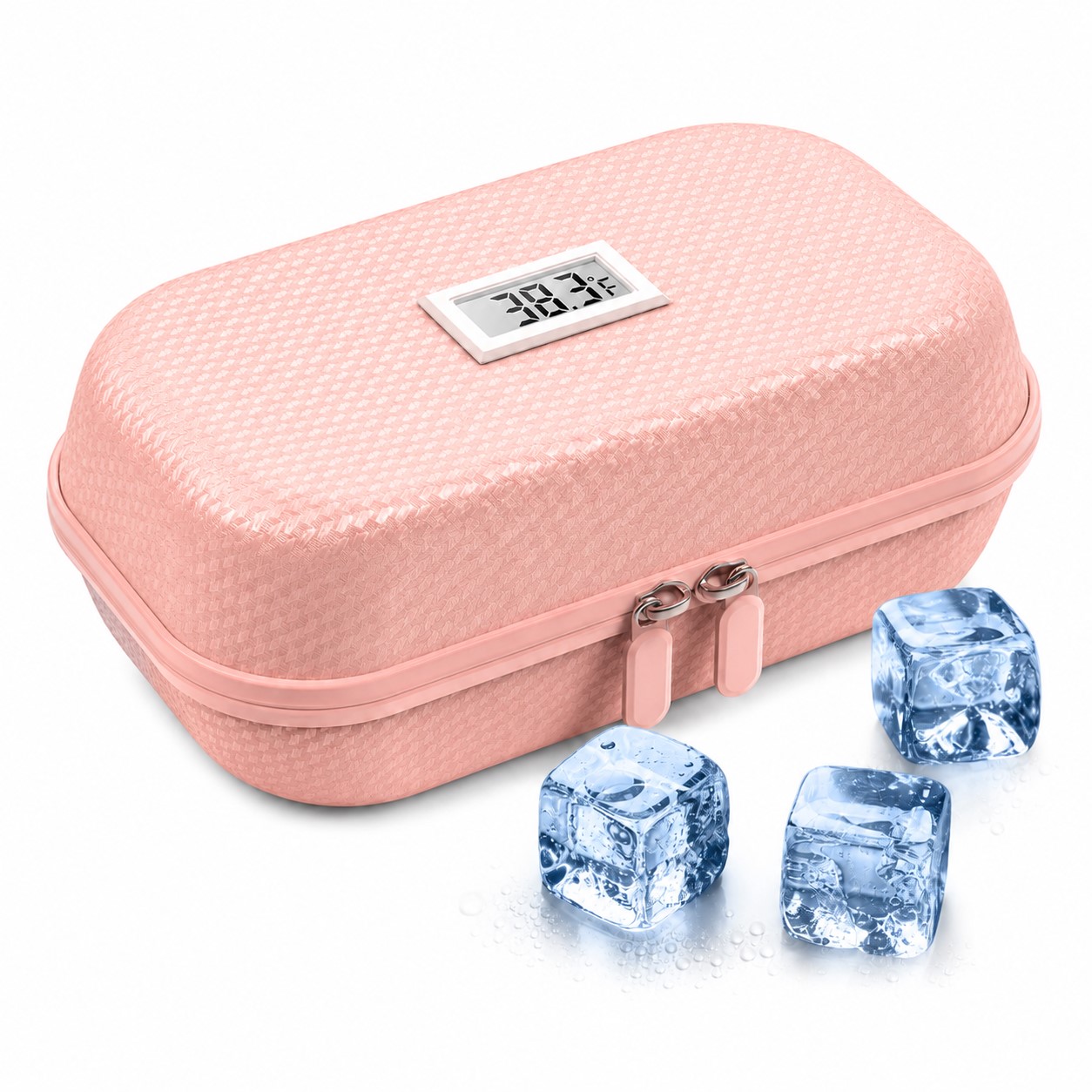 Medication Cooler Case With Temperature Readout — Peach Pink