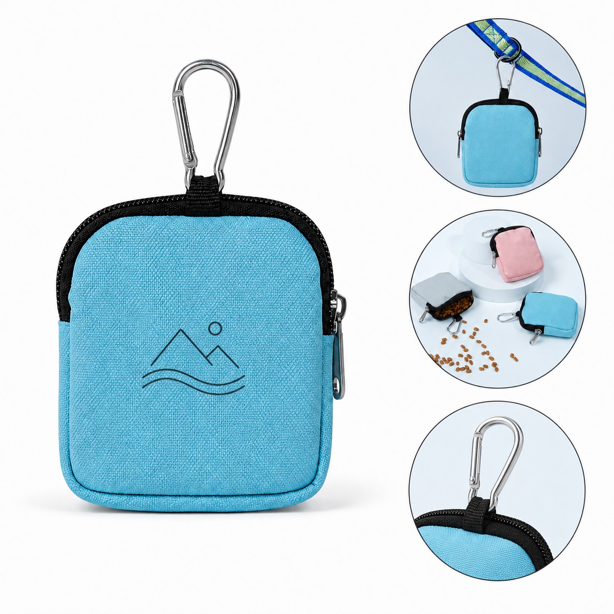 Compact Oxford Treat Pouch With Metal Hook