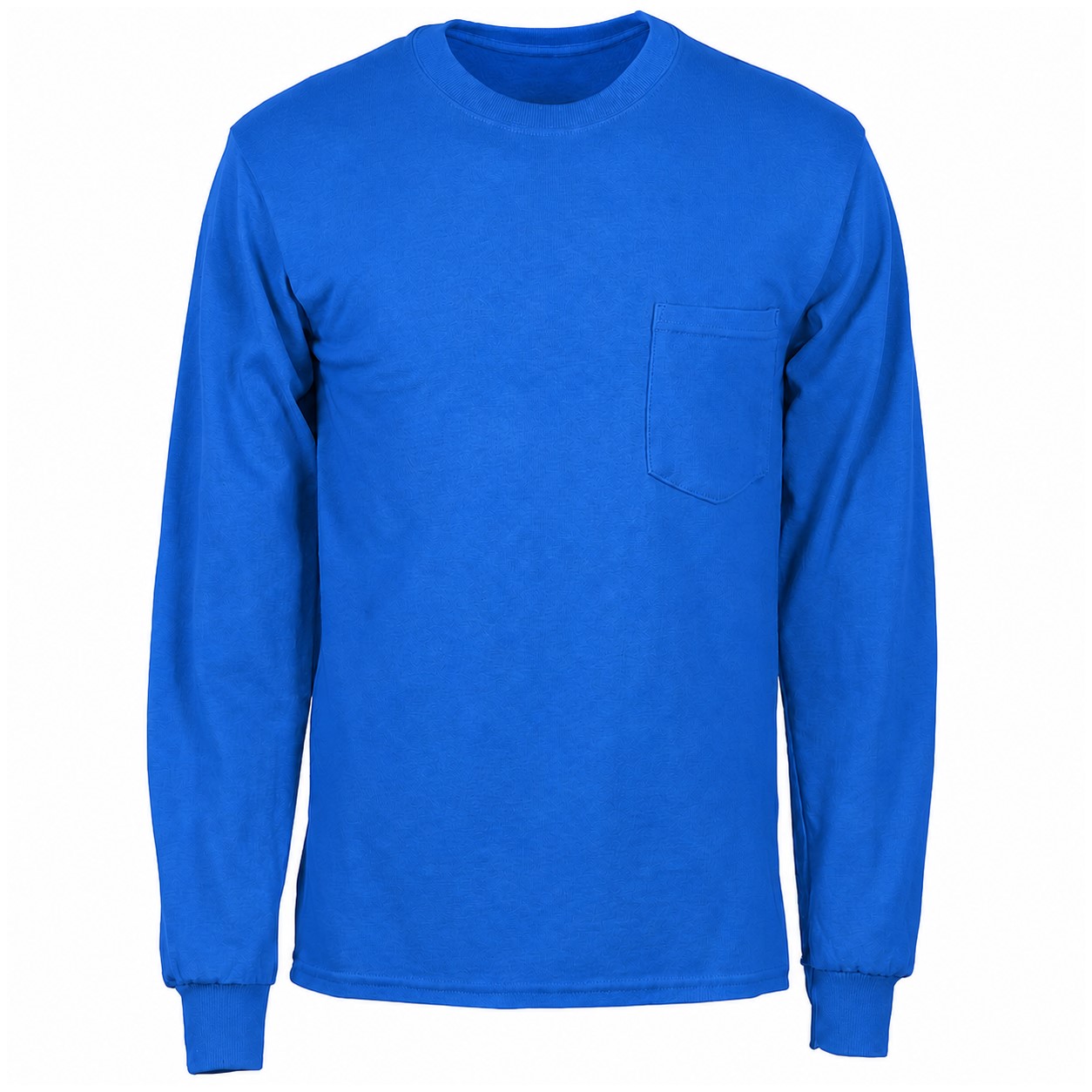Cotton Pocket Long Sleeve Tee — Blue