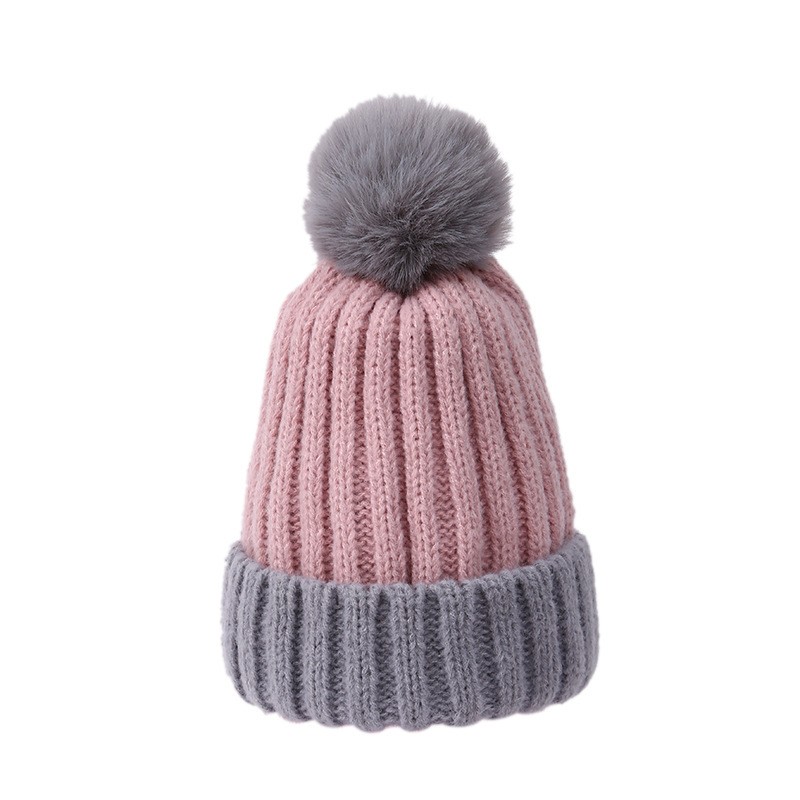 Polyester Rib Cuff Pom Beanie — view 2