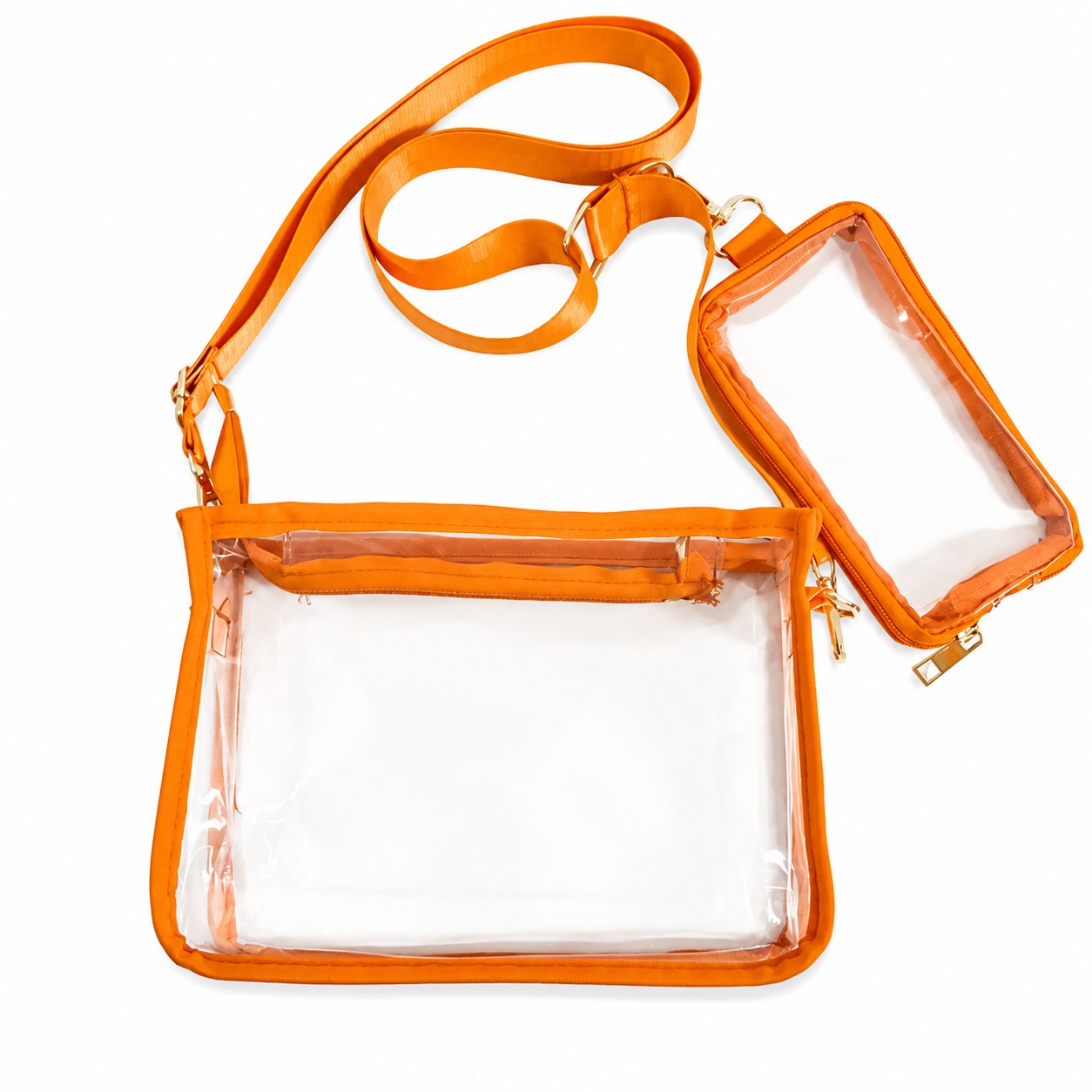 Clear PVC Crossbody Purse With Accessory Pouch — view 2