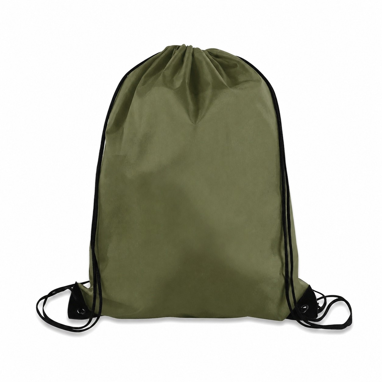 210D Polyester Drawstring Bag — Army Green