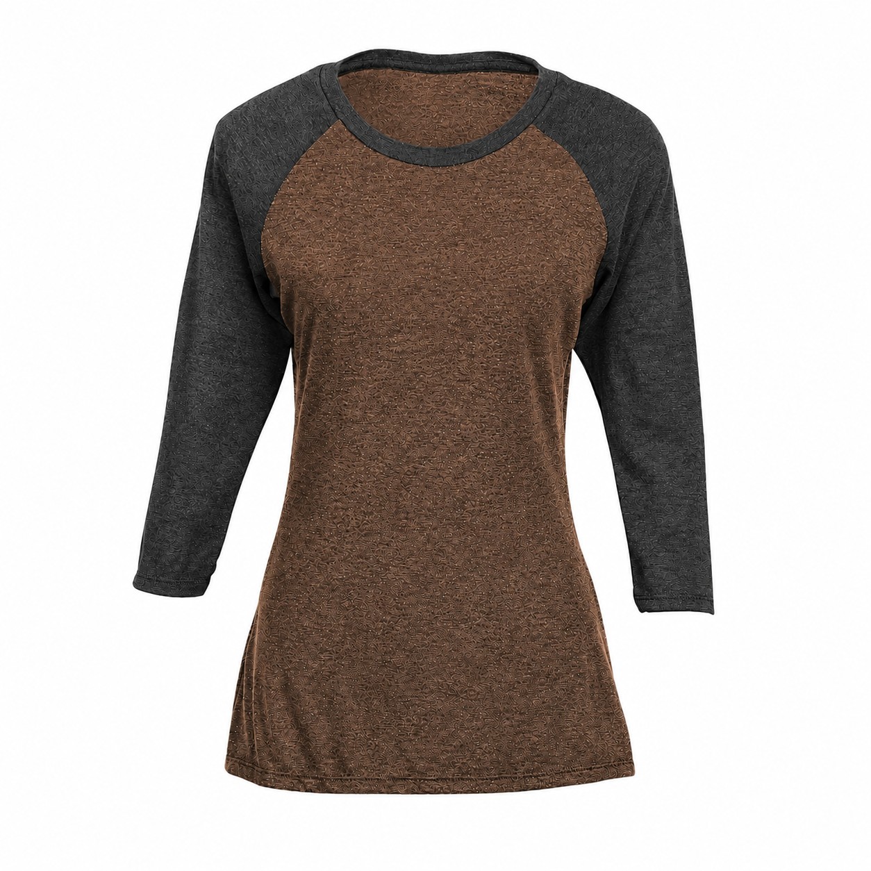Ladies Tri Blend Raglan Baseball Tee — Brown