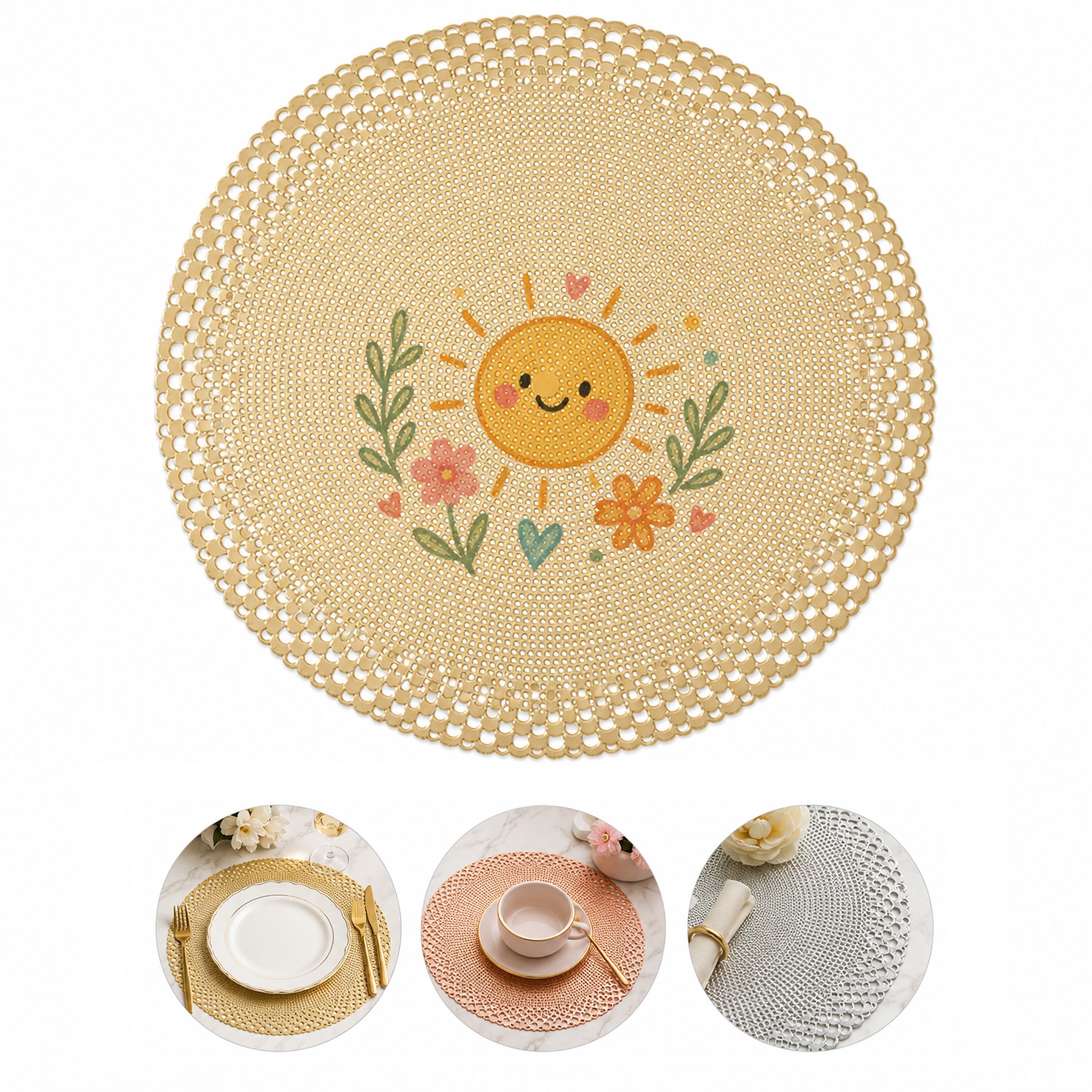 Round EVA Foam Openwork Table Mat