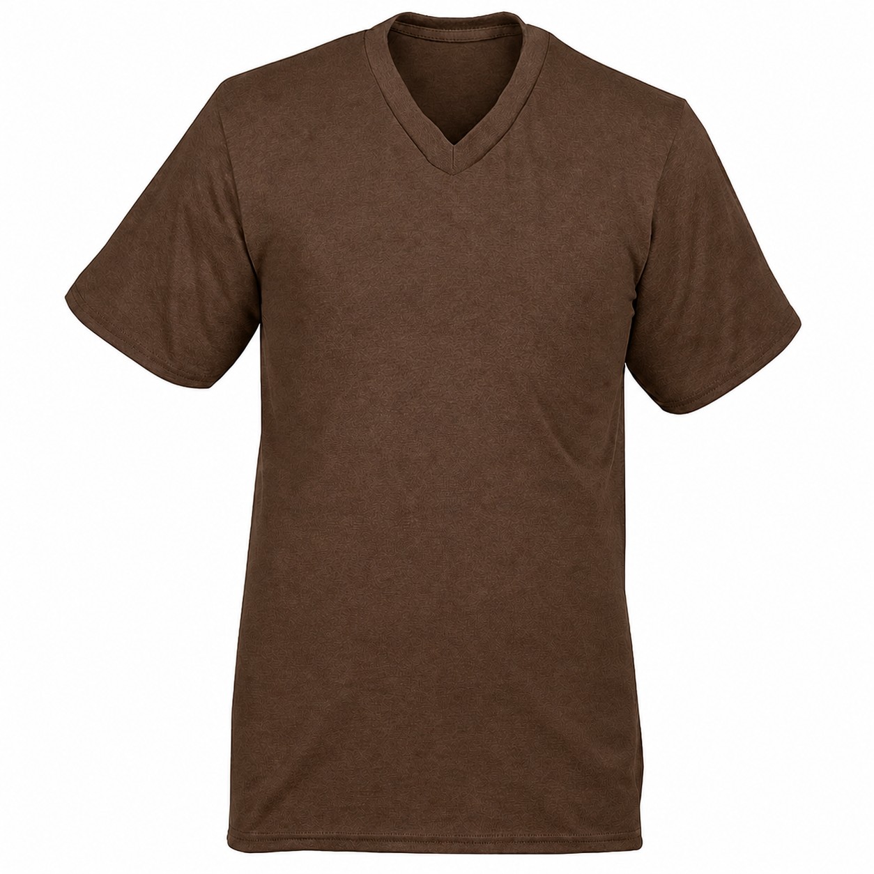 Classic Cotton V Neck Shirt — Brown