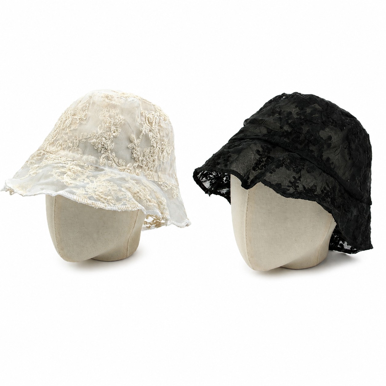 Polyester Floral Lace Bucket Hat