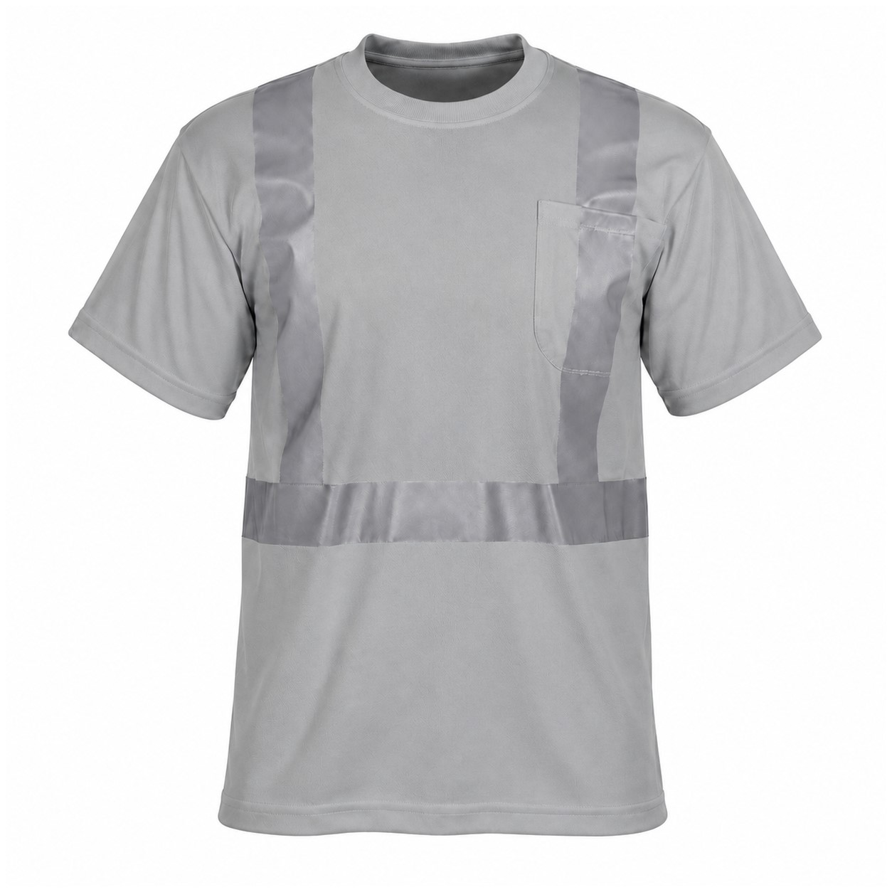 Reflective Pocket Polyester Safety Shirt — Silver