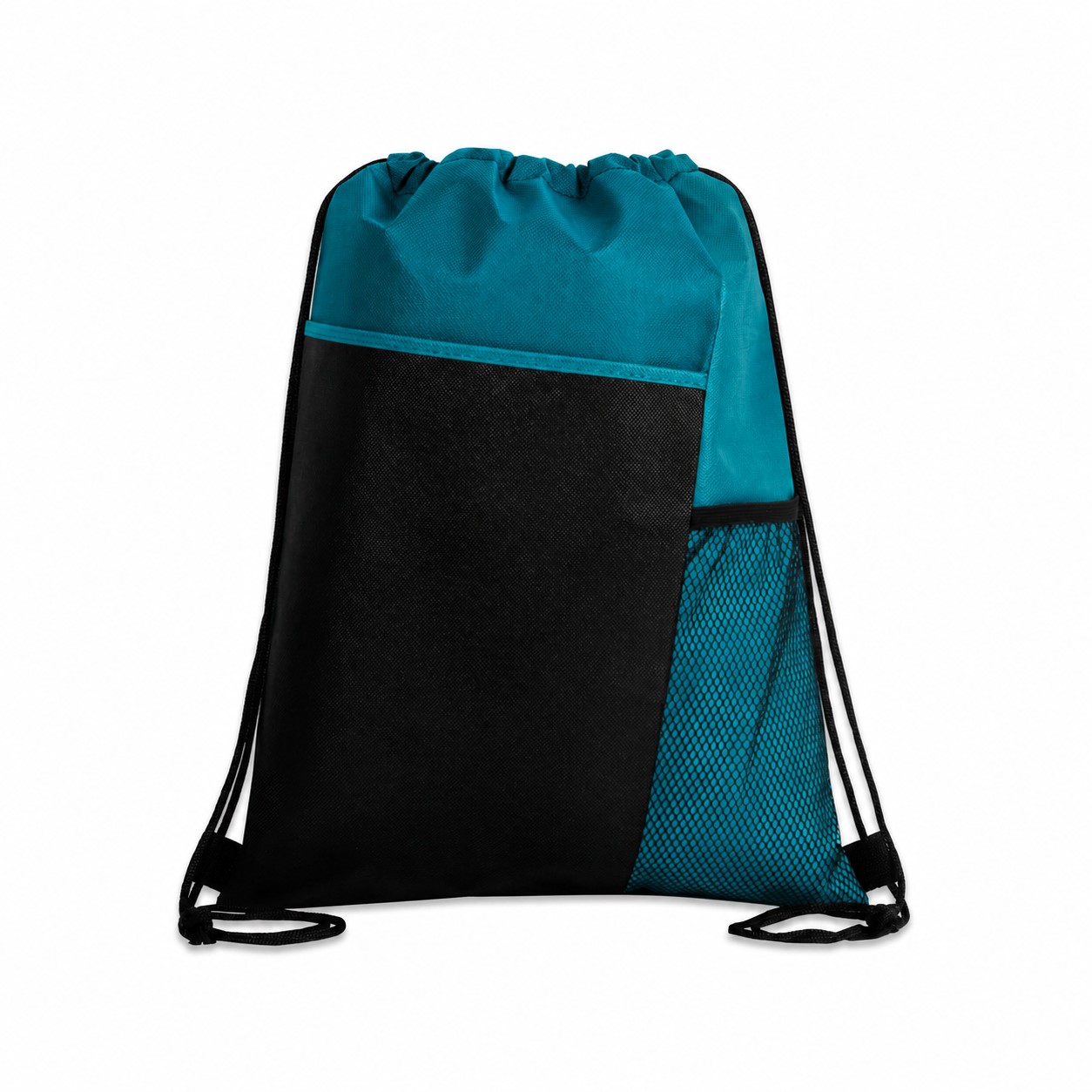 80GSM Non-Woven Drawstring Bag — Teal Blue