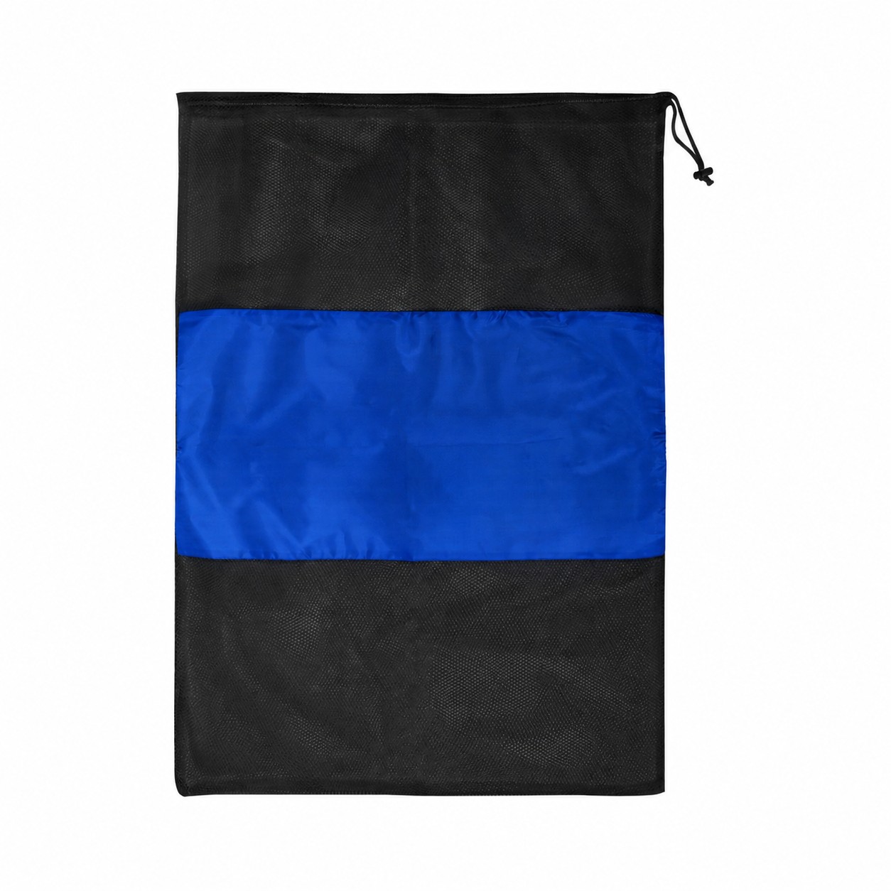 Nylon Mesh Drawstring Laundry Bag — Royal Blue/Black