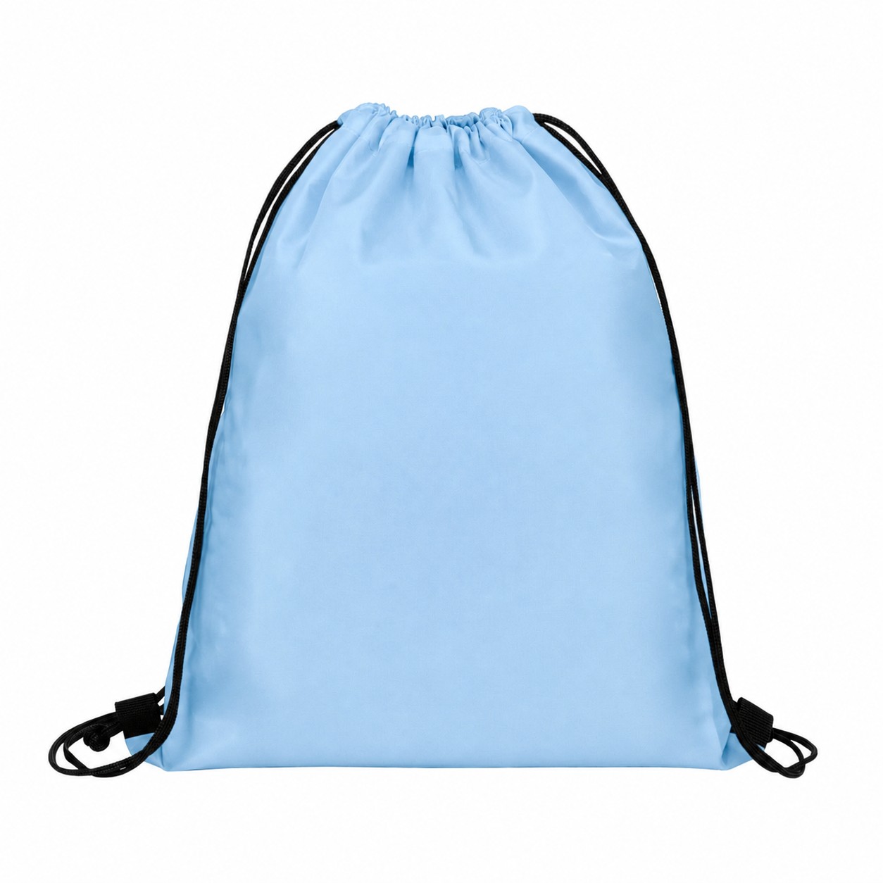Lightweight 190T Polyester Drawstring Backpack — Light Blue
