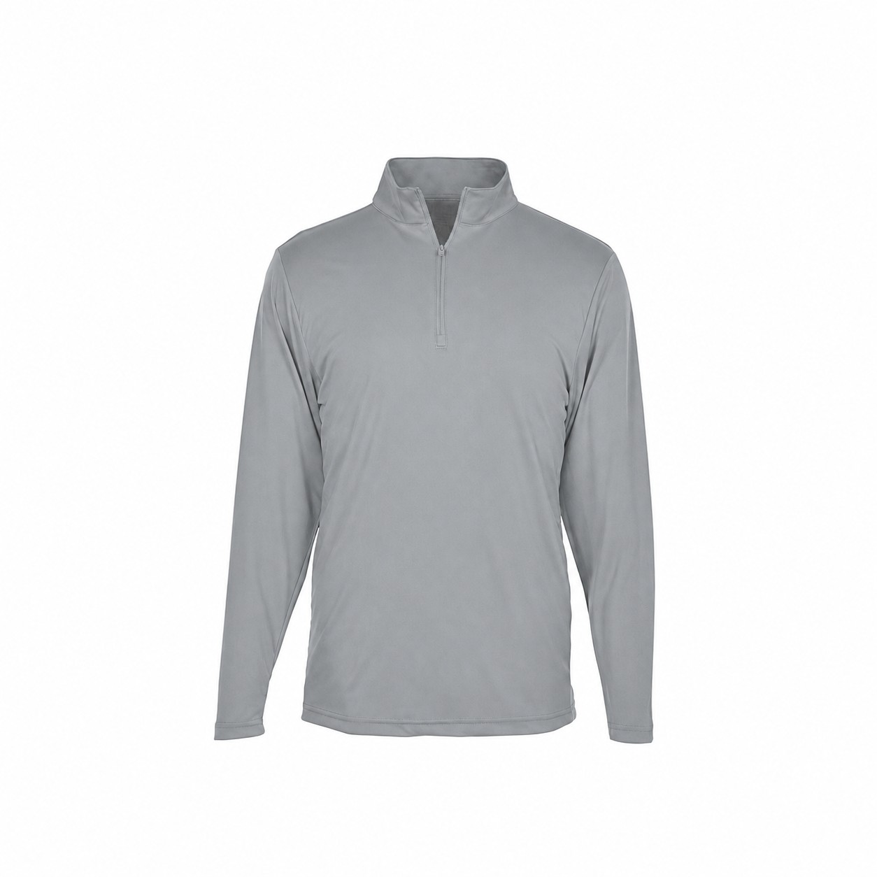 Cotton Quarter Zip Team Shirt — Gray