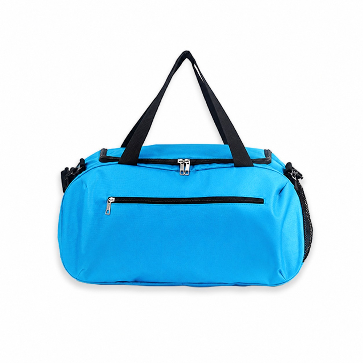Oxford Shoe Compartment Duffel Bag — Cyan Blue