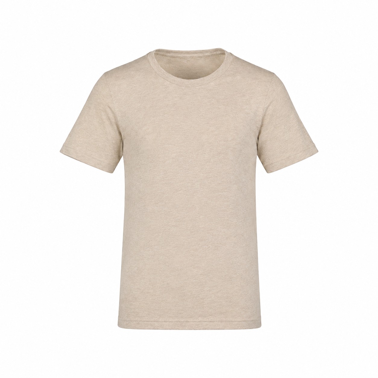 Heather Ringspun Crewneck T Shirt — Beige