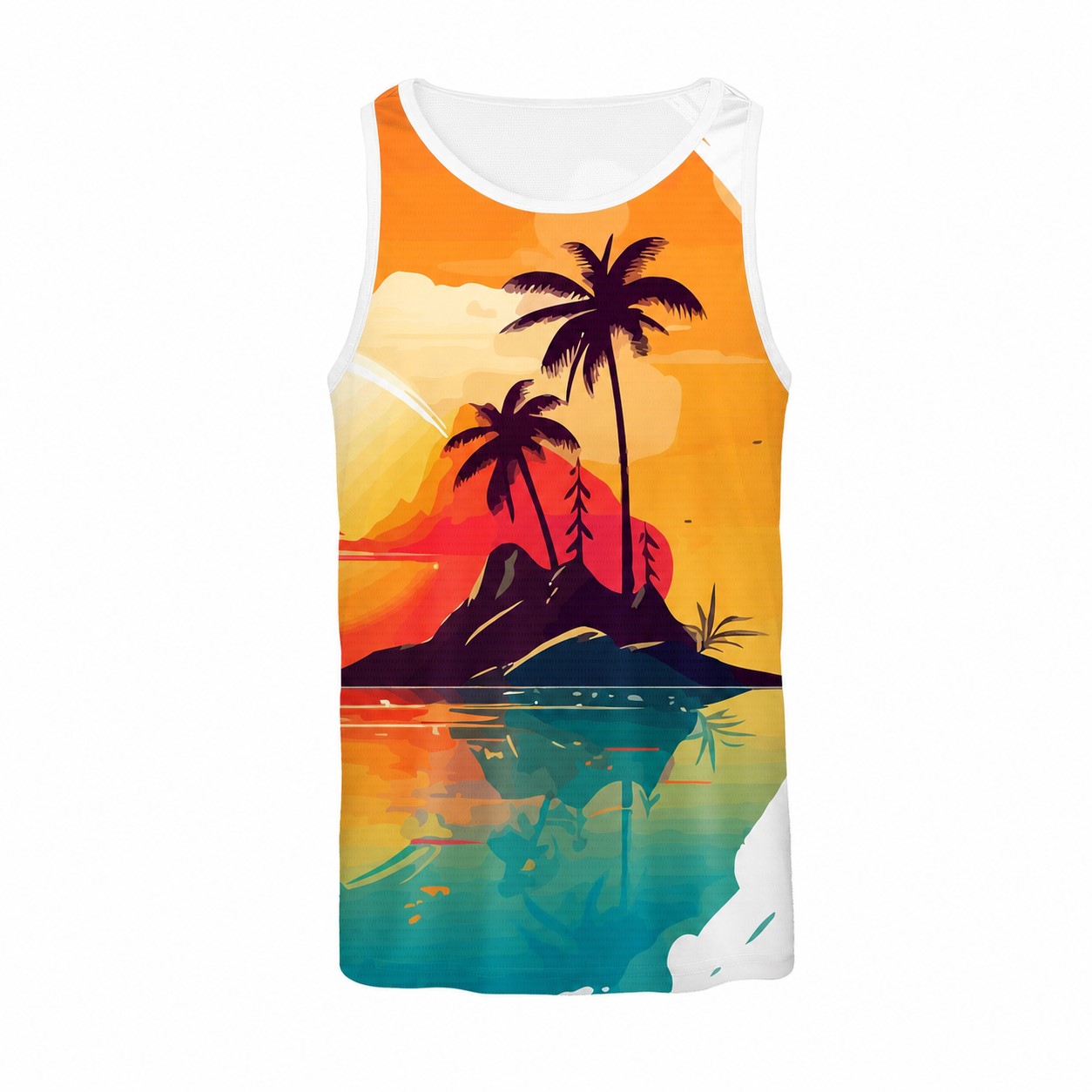 Birdseye Mesh Performance Tank Top — White