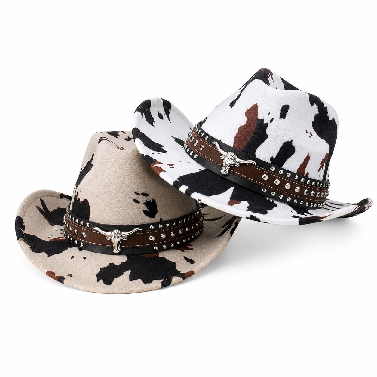 Cow Print Polyester Western Hat