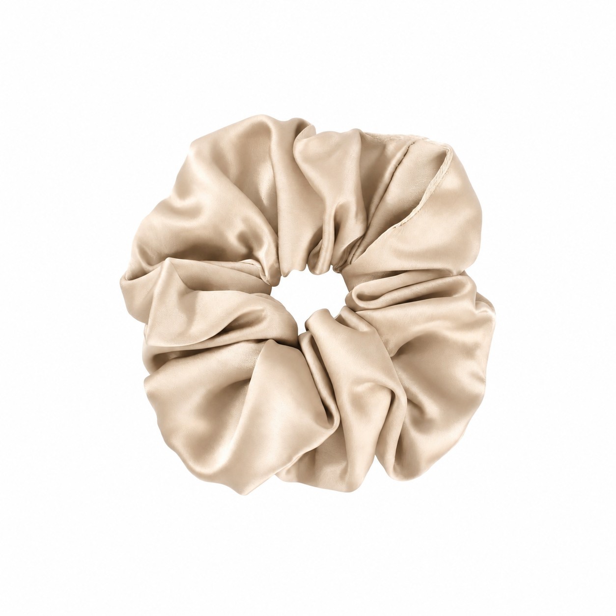 Satin Elastic Hair Scrunchie — Natural Beige