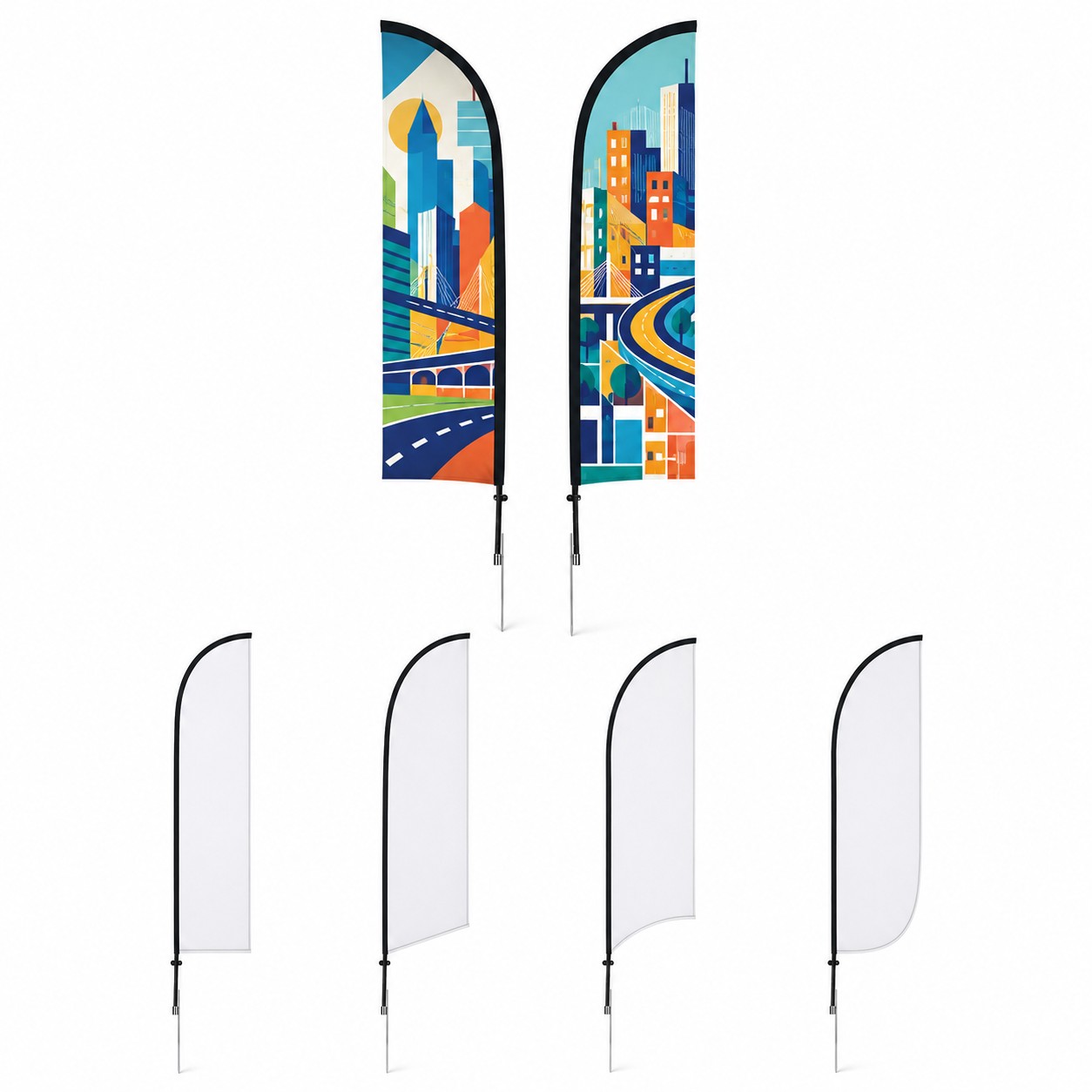 9' Double Sided Feather Flag Kit