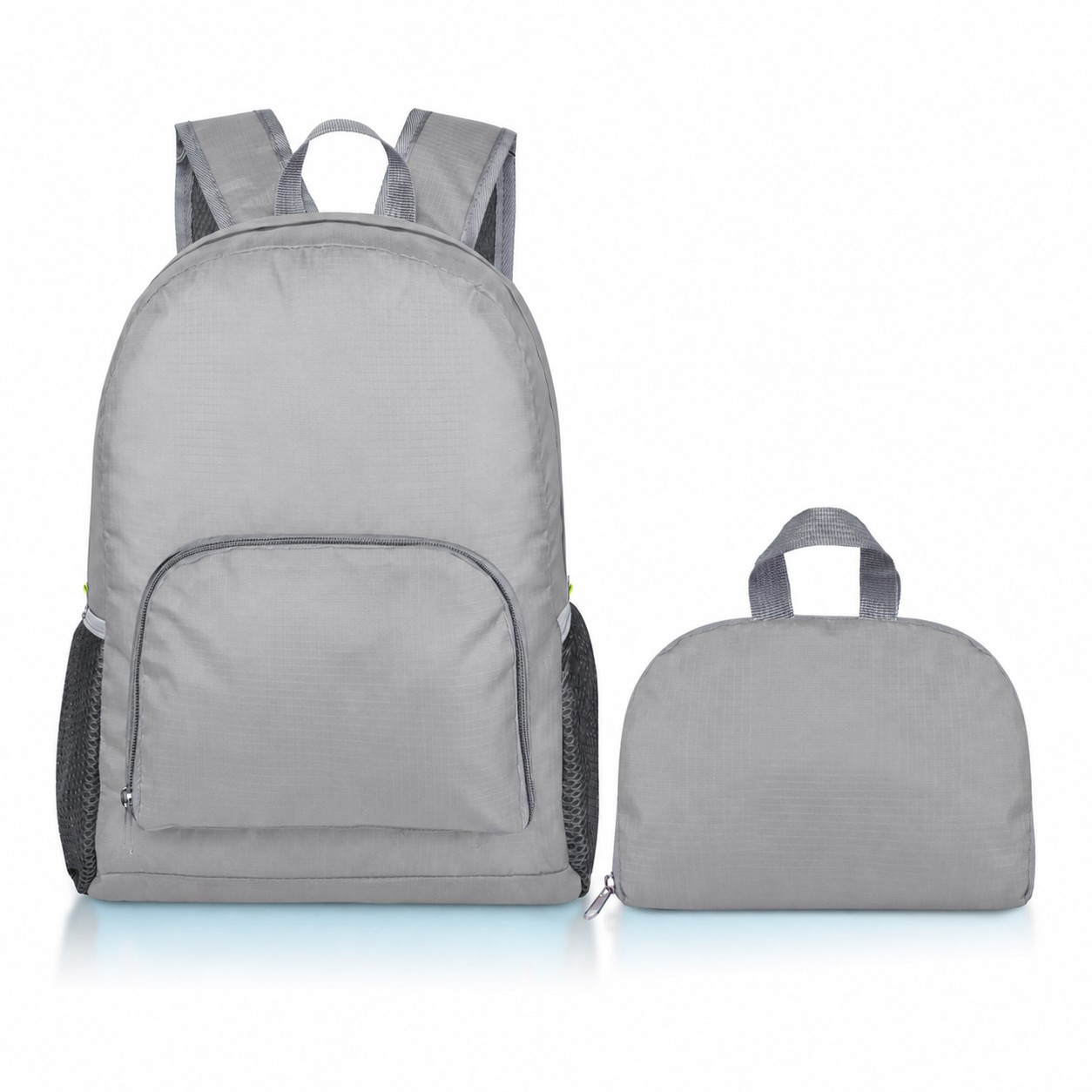 210D Ripstop Polyester Adjustable Strap Backpack — Gray