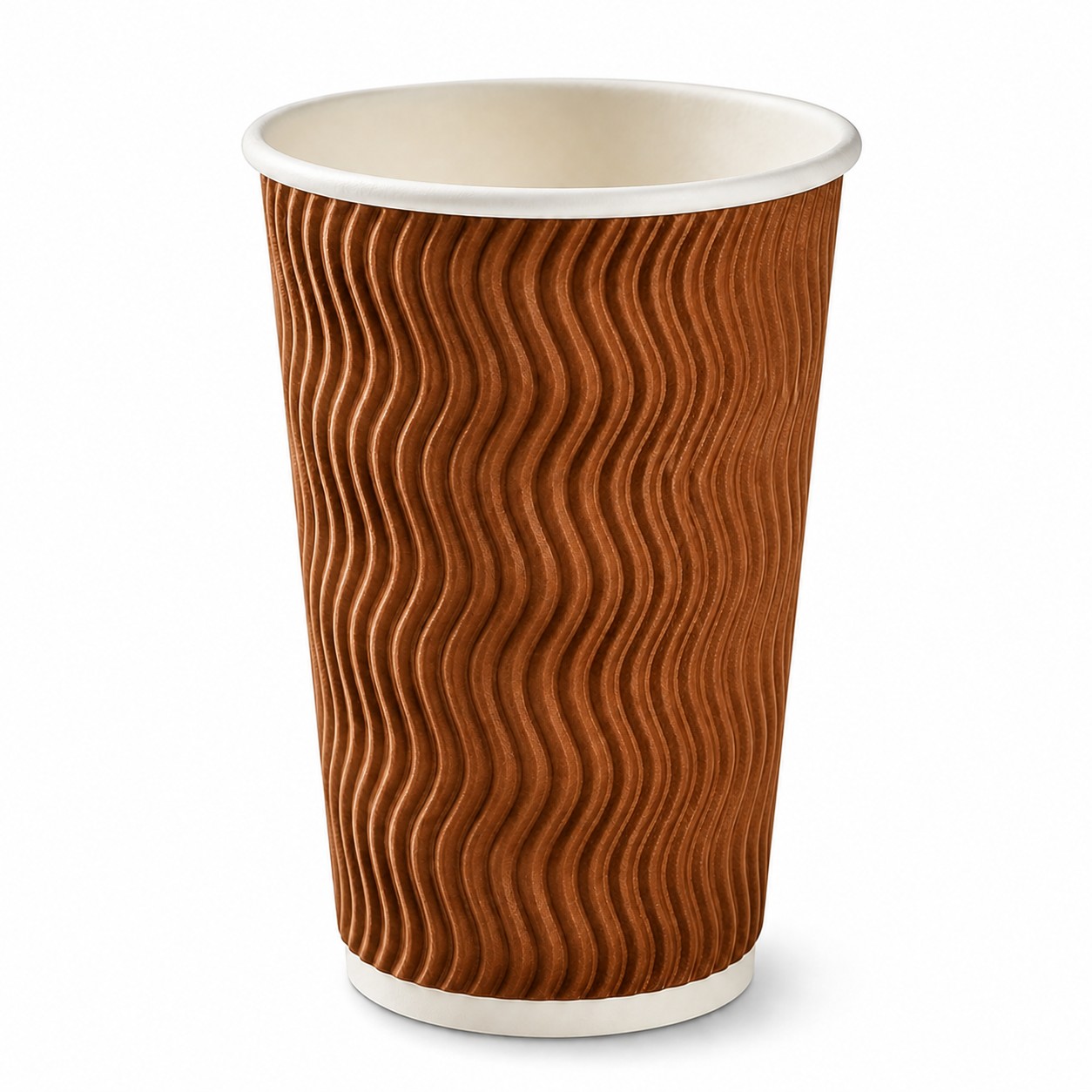 Insulated Ripple Paper Drink Cup — Copper Brown