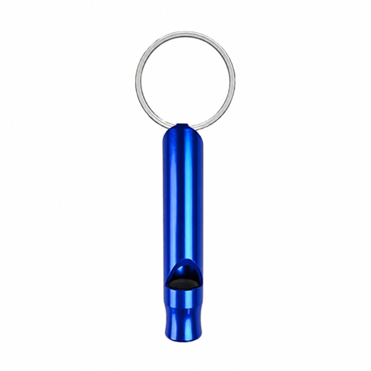Key Ring Aluminum Signal Whistle — Blue